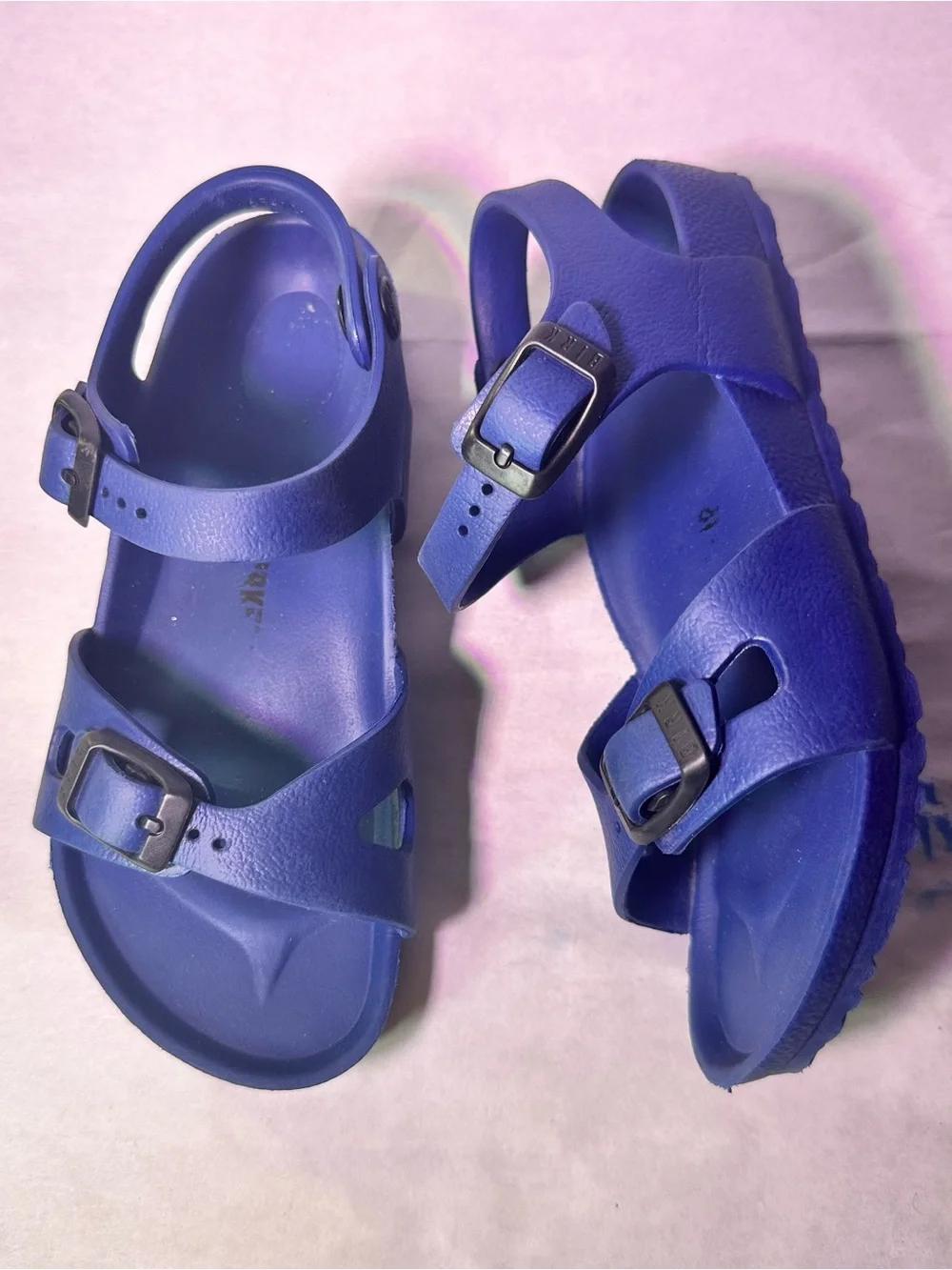 Birkenstock Kids Double-Strap Adjustable Royal Blue Sandals